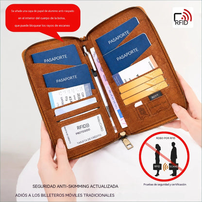 ✈️🧳 Cartera Organizadora Multifuncional para Viaje – Pasaporte, Billetes, Tarjetas y Documentos Siempre en Orden 🔥