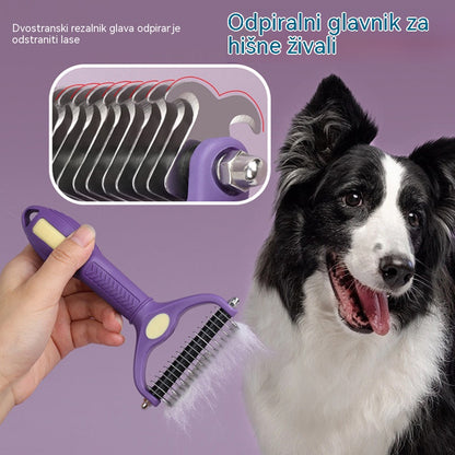 🔥🐕🐱【Kupite 1, dobijte 1 gratis】3-u-1 višenamjenski češalj za raspetljavanje dlaka kućnih ljubimaca, češalj za uklanjanje dlaka pasa i mačaka