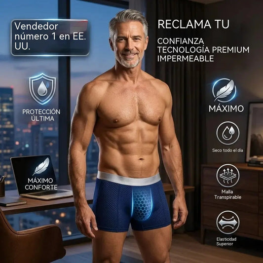 🔥【4 piezas por 27 euros】Calzoncillos bóxer de malla transpirable y cómodos para hombre