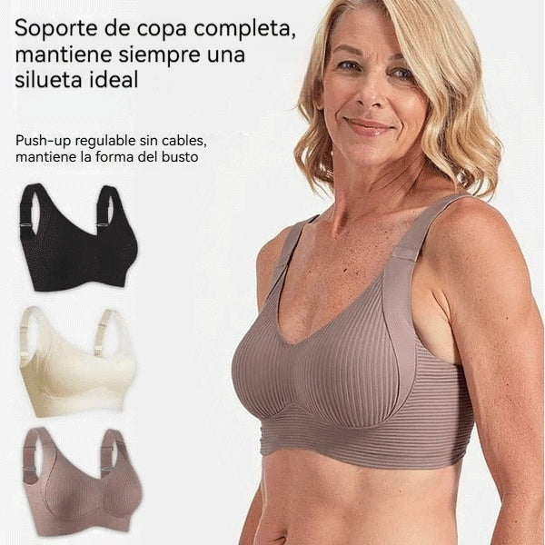 😍【Set de 4 piezas】Sujeción sin costuras ni aros para mujer ❤️【40–95 kg】