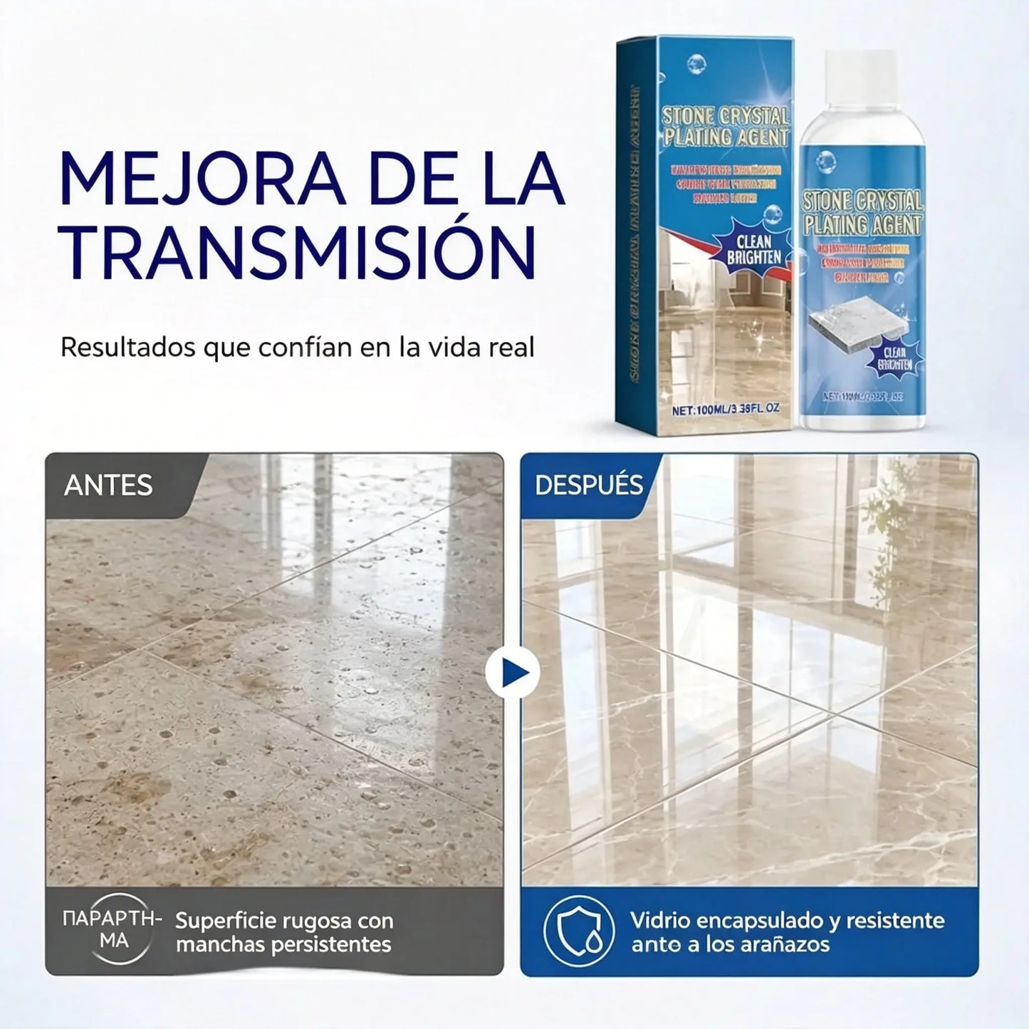 ✨ Limpiador y abrillantador de mármol: limpia suavemente, realza el brillo y protege la piedra sellada ✨