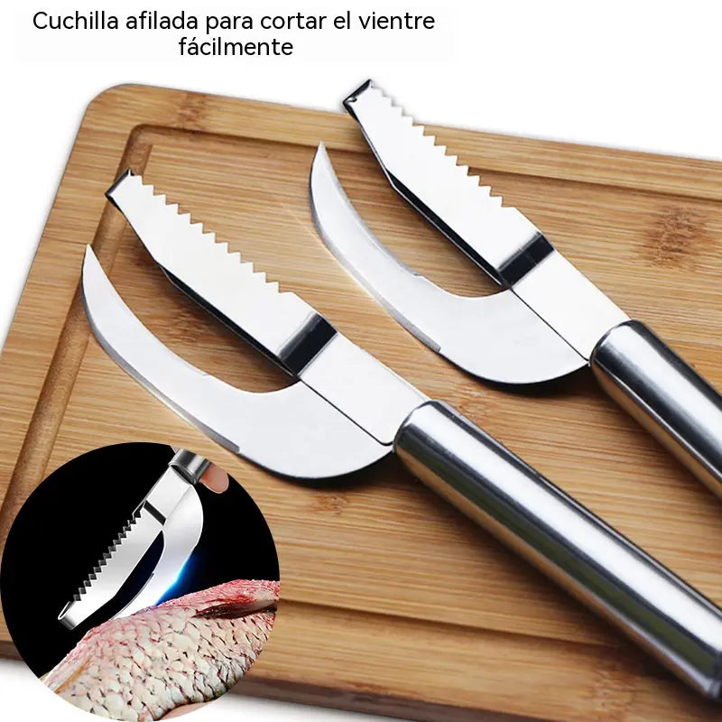 🍲🐟【Compra 1 y llévate 1 gratis】Cuchillo multifuncional de acero inoxidable, elimina eficazmente las escamas del pescado.