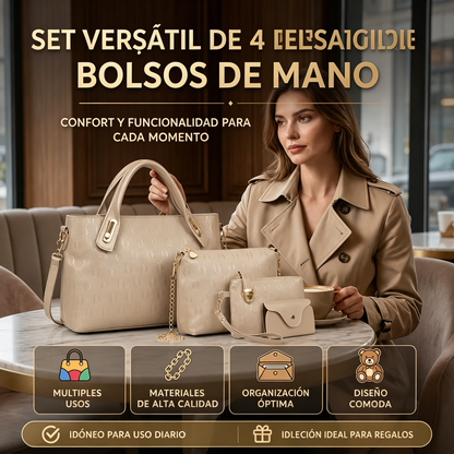 👜 Nuevo set de 4 bolsos para mujer 2026 | Bolsos elegantes y versátiles para el día a día