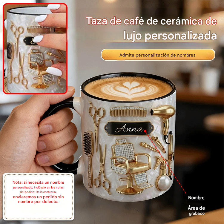 ✨✂️Taza de café de cerámica personalizada, ligera y lujosa