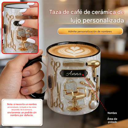 ✨✂️Taza de café de cerámica personalizada, ligera y lujosa