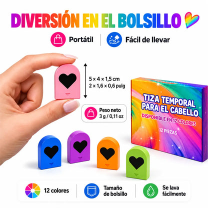 🌈 Coloración capilar en polvo compacto con 12 tonos para una coloración rápida.