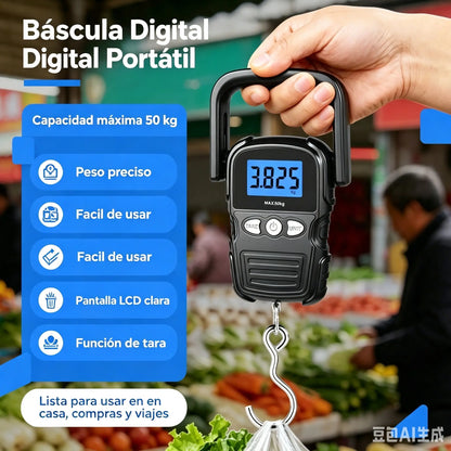 🔥 Mini báscula electrónica portátil de 50 kg 😆