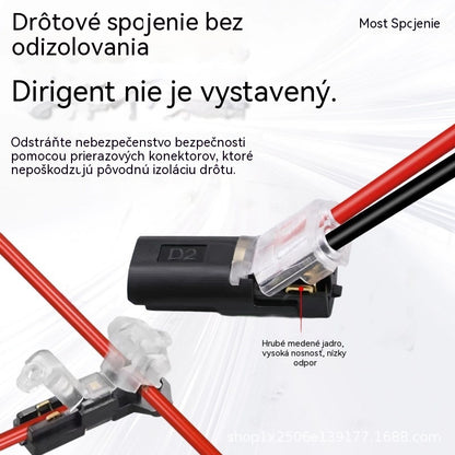 🥳 50% zľava! ⏰ 【50 kusov skladom】Konektor kábla bez odizolovania, s uzamykateľnou prackou, bezpečným uzáverom a protišmykovou úpravou ⚡️