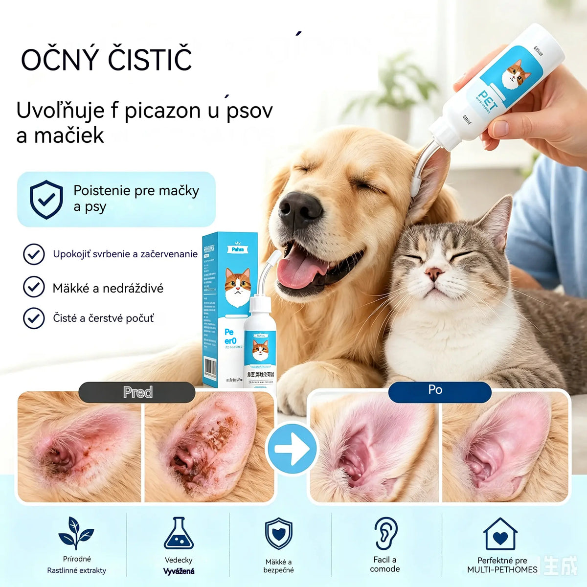 🐶Kúpte jeden, druhý dostanete zadarmo 🐱 Čistič uší na zmiernenie svrbenia v ušiach u psov a mačiek.