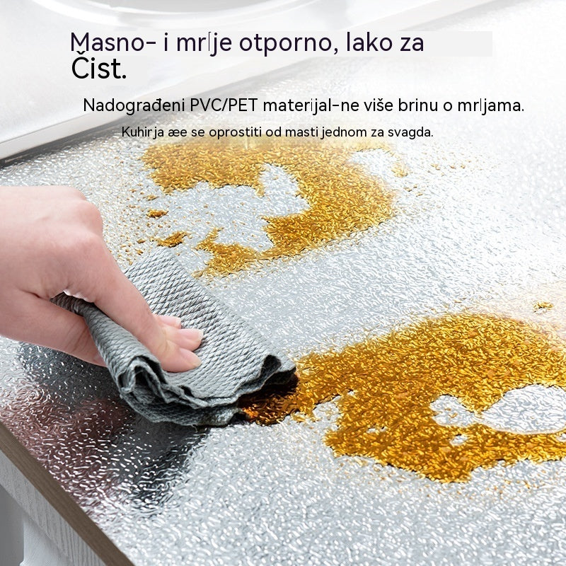 【40 cm * 5 m】🛡️ Uklonjiva ljepljiva aluminijska folija – otporna na masnoću, toplinu i jednostavna za čišćenje