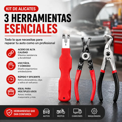 【3 pieza】Juego de alicates multifuncionales para reparación de automóviles