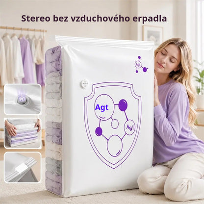✨(Balenie 5 kusov)💨 Veľké stlačiteľné vákuové úložné vrecká: Nie je potrebné žiadne čerpadlo, nepriepustné, ideálne na úsporu miesta v kufri a doma✈️