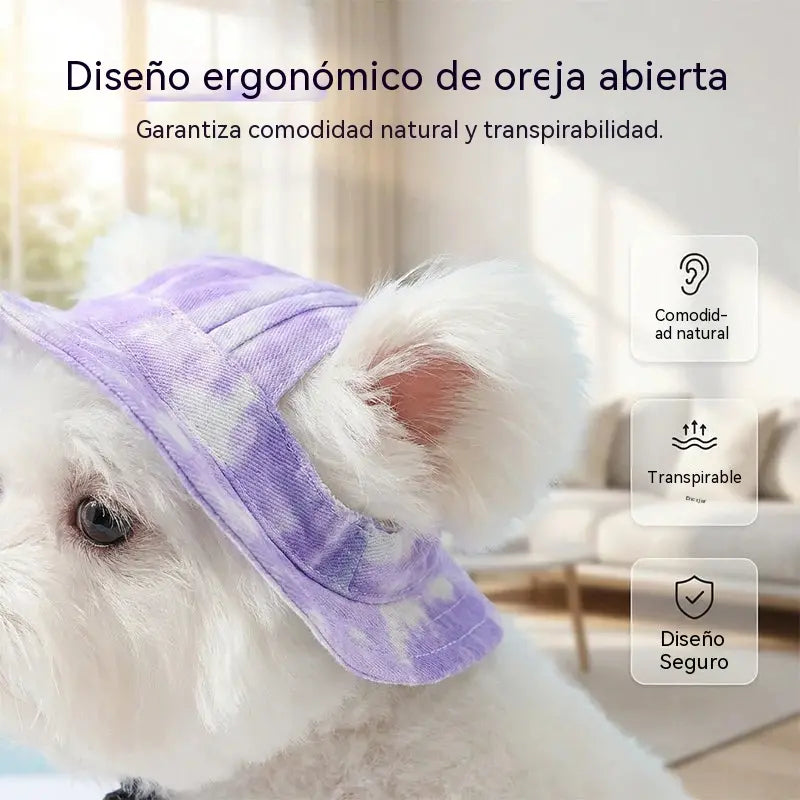 【Compra uno y llévate otro gratis】🐾 Sombrero de pescador ajustable para mascotas (con orificios para las orejas): Lindo y protector solar.