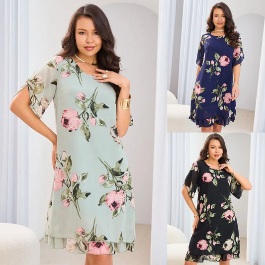 💐【S-5XL】Rochie elegantă cu imprimeu 