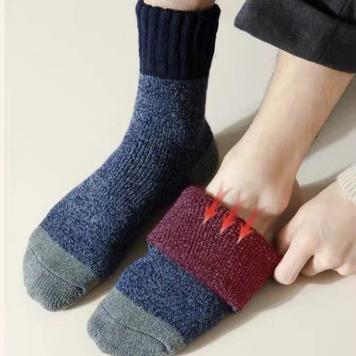 🧦🧦【10/20 parov】🐑Odebeljena volna! 🔥😎Odebeljene moške zimske volnene nogavice, plišaste in debele za toploto