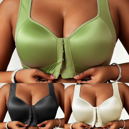 😍👙【Balenie 3 kusov】【40-100 kg】Dámska podprsenka bez kostíc so zapínaním vpredu