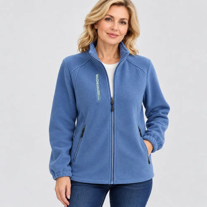 【XL-5XL】Chaqueta de forro polar para mamás – para primavera y otoño, con cuello alzado, cierre de cremallera y corte entallado; novedad.
