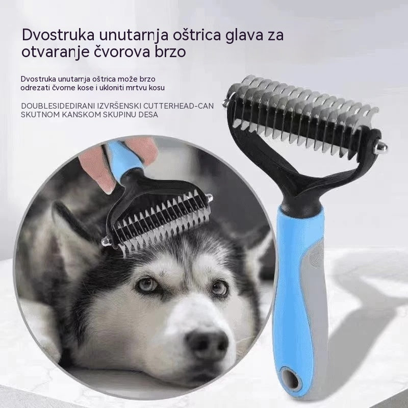 🐶【Kupite 1, dobijte 1 gratis, 2 komada】Dvostrana četka za njegu kućnih ljubimaca i uklanjanje dlaka