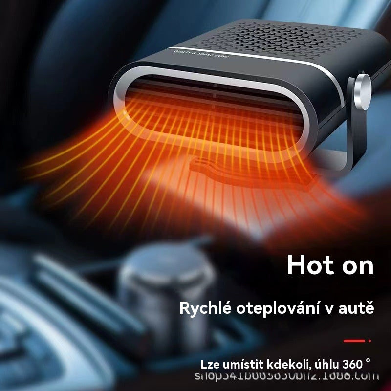 🚗🔥 Přenosný ohřívač a ventilátor do auta 2 v 1 – 360° rotace, rychlé rozmrazování, topení a chlazení, ultratichý a snadný pro všechna roční období