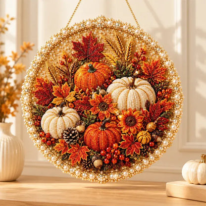 ✨ Kit de corona decorativa para hacer tú mismo, con cuentas y perlas ⚡ · Decoración de pared en 3D · 4 diseños para las distintas estaciones y la Navidad 🌟!