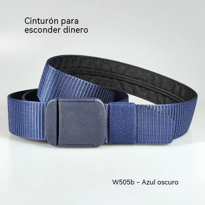 🔥【Compra 1 y llévate 1 gratis】🔥【Longitud： 130 cm】Cinturón de viaje táctico con bolsillo oculto para dinero