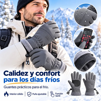 🧤 Guantes de invierno impermeables y resistentes al viento para hombre · Forrados de felpa · Compatibles con pantallas táctiles · Palma antideslizante · ¡Ideales para ciclismo, esquí y senderismo!
