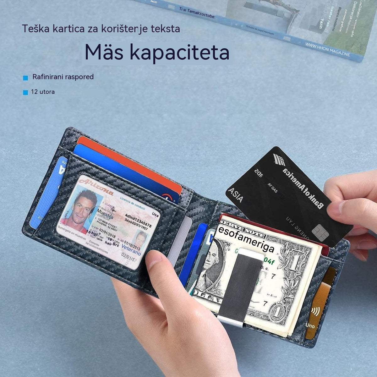 Obavezni muški novčanik 👛 Minimalistički muški novčanik s RFID zaštitom 👨
