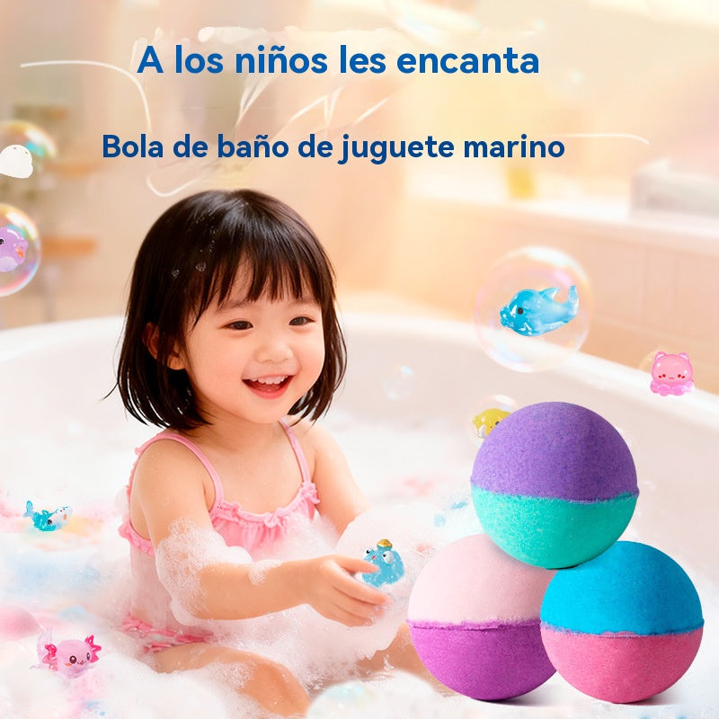 🛀💕12 piezas de bolas de sales de baño con forma de animales marinos (50 g/bola) para niños.