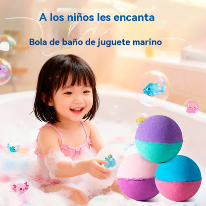 🛀💕12 piezas de bolas de sales de baño con forma de animales marinos (50 g/bola) para niños.