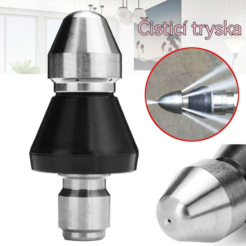 👨‍🦯【krátký+dlouho-Dvoudílná sada】Čisticí nástroj s vysokotlakou tryskou pro domácí kanalizační potrubí