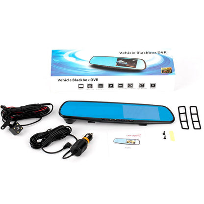 Grabadora insignia para auto con pantalla completa💻 4K HD ultra claro📲 Conexión a aplicación de teléfono móvil, control de voz🎙 Grabación dual delantera y trasera