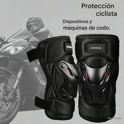 🏍️ ¡Aprovecha ahora con un 40% de descuento! 🛡️ Juego de rodilleras y coderas para motocicleta – Resistentes a los impactos, correas ajustables y forro transpirable – Protección esencial para conducir, patinar o andar en bicicleta 💪