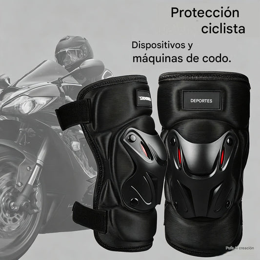 🏍️ ¡Aprovecha ahora con un 40% de descuento! 🛡️ Juego de rodilleras y coderas para motocicleta – Resistentes a los impactos, correas ajustables y forro transpirable – Protección esencial para conducir, patinar o andar en bicicleta 💪