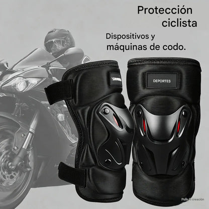 🏍️ ¡Aprovecha ahora con un 40% de descuento! 🛡️ Juego de rodilleras y coderas para motocicleta – Resistentes a los impactos, correas ajustables y forro transpirable – Protección esencial para conducir, patinar o andar en bicicleta 💪