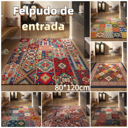 🔥30% OFF✨【80*120CM】Felpudo de entrada de estilo persa, antideslizante y a prueba de polvo, de terciopelo de cristal.