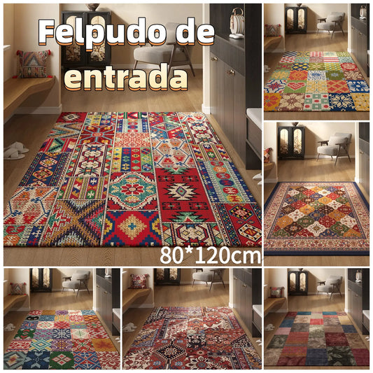 🔥30% OFF✨【80*120CM】Felpudo de entrada de estilo persa, antideslizante y a prueba de polvo, de terciopelo de cristal.