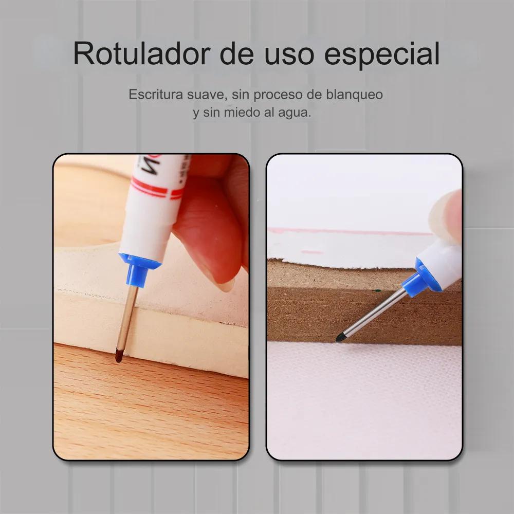 🔥【10 piezas】Bolígrafo de punta larga 20 mm, para carpintería con agujeros profundos, multiusos de cabeza larga aceitosa