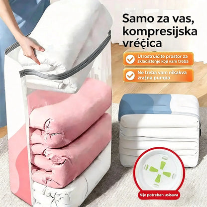 -50%🧳 Paket od 5【Kupite 3, dobijte 2 GRATIS】Vreće za vakuumsko pohranjivanje odjeće, bez pumpe