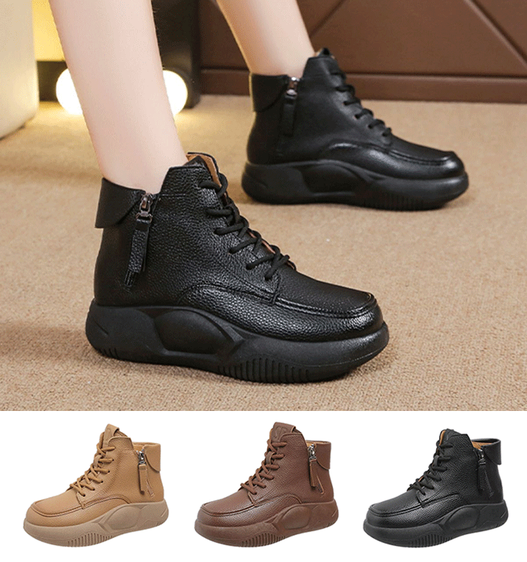 [30% popust] Novi športni in prosti škornji iz pravega usnja, martinki z debelim podplatom, udobni in neutrujajoči za noge