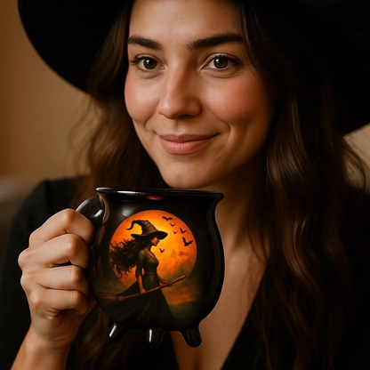 🧙‍♀️🎃 Taza en forma de caldero de bruja: ¡Diseño único y creativo para tu café más mágico!