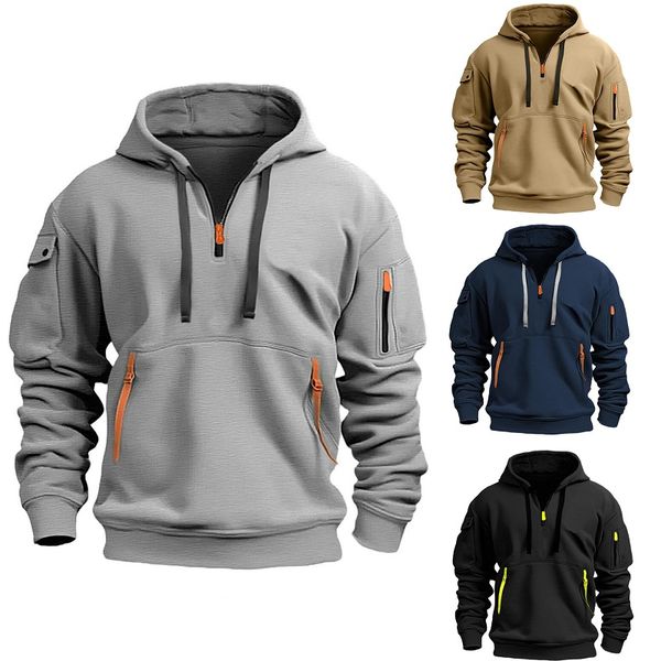 🔥💥【S-5XL】Pánska mikina na zips s mnohými vreckami 3756371