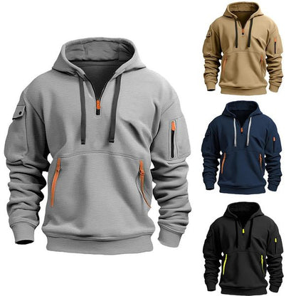 🔥💥【S-5XL】Pánska mikina na zips s mnohými vreckami 3756371