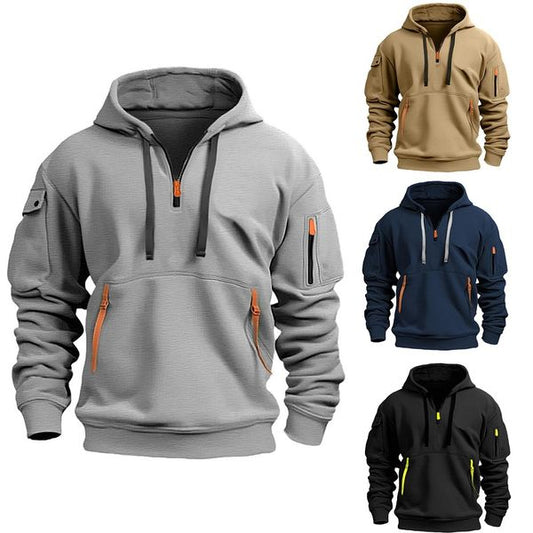 🔥💥【S-5XL】Pánska mikina na zips s mnohými vreckami 3756371