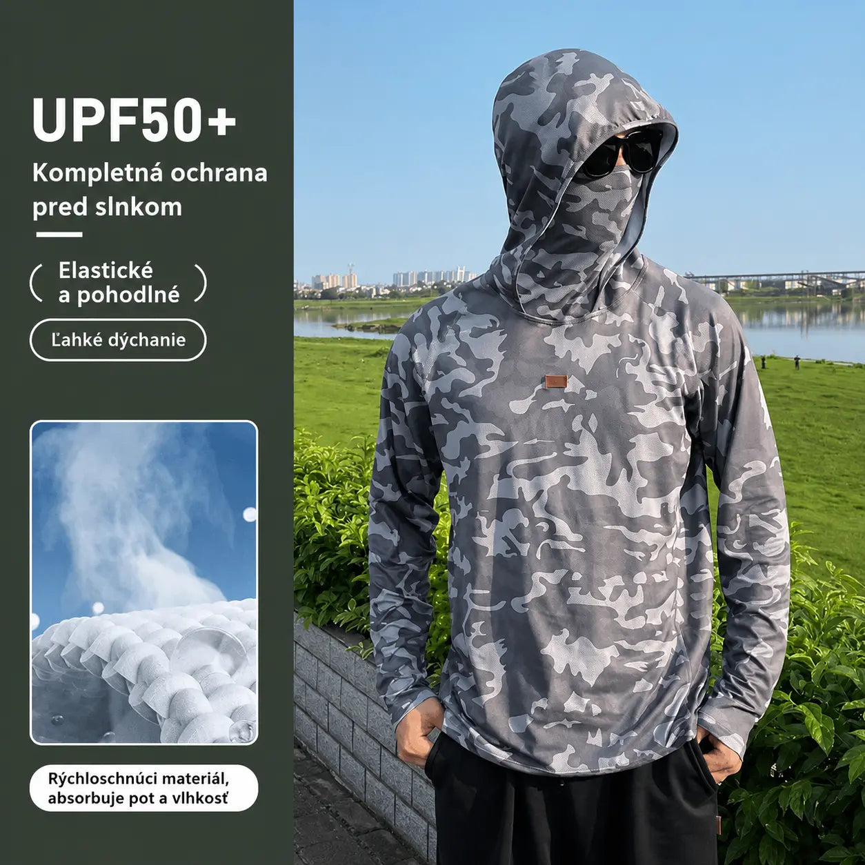 🔥【M-5XL】Priedušné oblečenie na ochranu pred slnkom pre mužov, vhodné na outdoorové športy a rybolov.