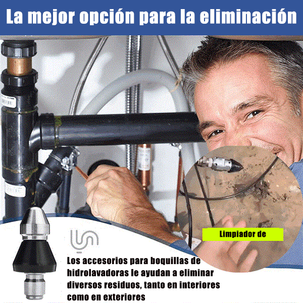 👨‍🦯🌊🛠️ 【SET de 2 piezas: Corta/Larga】🔥 Kit de boquillas de alta presión para desagües (Solución rápida)