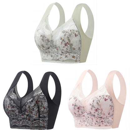 【3 balenie】💕🎁Bezšvová ľadová hodvábna veľká podprsenka, priedušná a nastaviteľná【40kg-100kg】