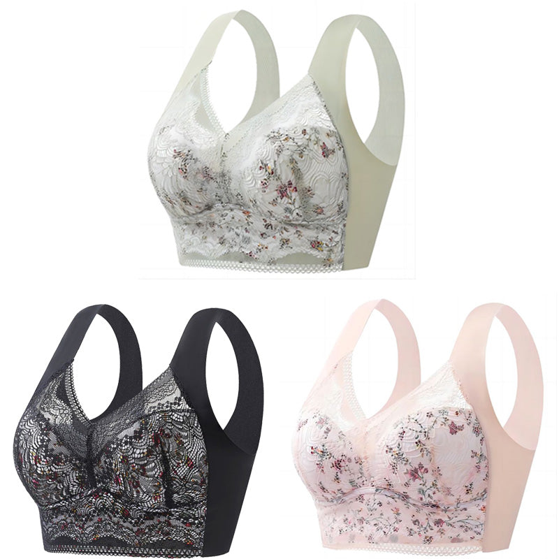 ✨【3-balenie】🤩【40kg-100kg】🎁🎁Priliehavá a pohodlná veľká podprsenka z ľadového hodvábu, priedušná a nastaviteľná