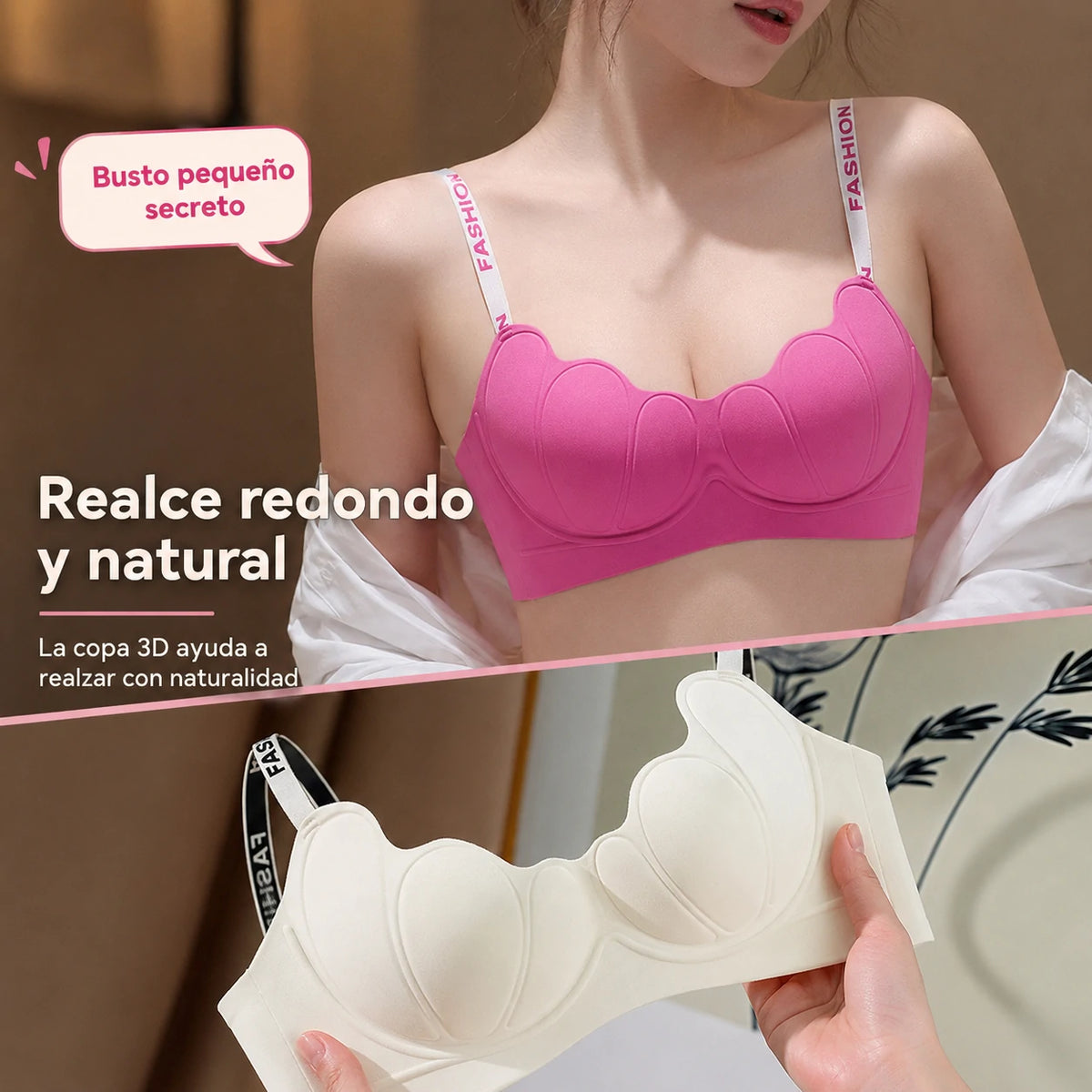 😍【Pack de 3】Sujetador sin aros para mujer, cómodo y sin costuras ❤️【40-85 kg】
