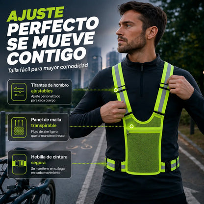 Compra uno y llévate otro gratis🔥【2 piezas】Chaleco reflectante de alta visibilidad, ajustable, con bolsillos, equipamiento seguro para correr.