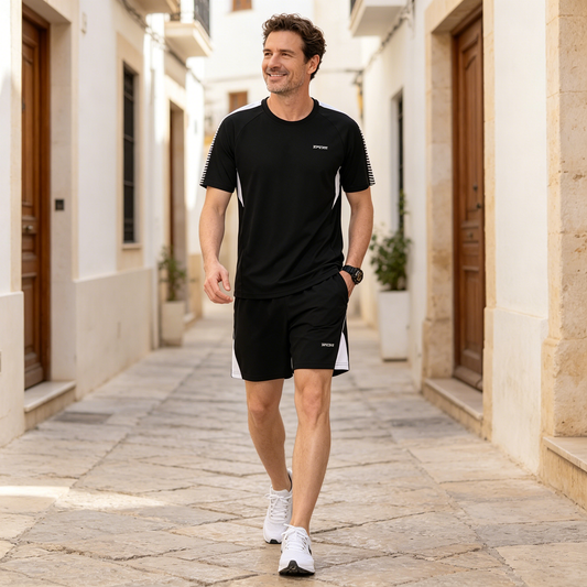 【M-3XL】Conjunto deportivo informal de dos piezas para hombre, de secado rápido y cómodo, ideal para el verano.